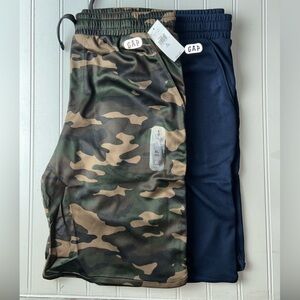 NWT Boys GAP Basketball Shorts Camo & Navy Set of 2 Sz XL 12